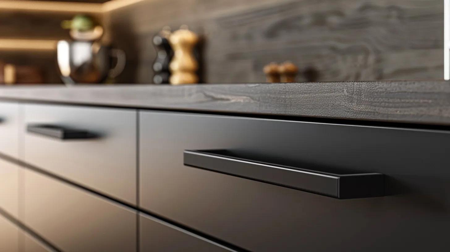 kitchen design with nice square pull in black matt handles